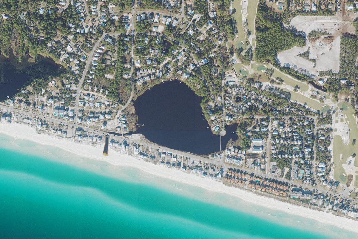 Aerial photograph of Oyster Lake, Walton County, Florida